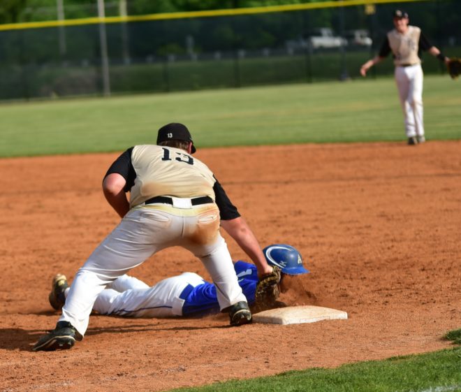 The pick off at first by Tanner Cook that ends the game